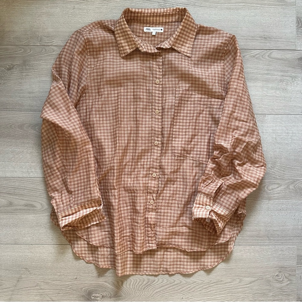 Zara Tan Checkered  Shirt